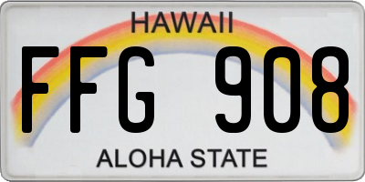 HI license plate FFG908