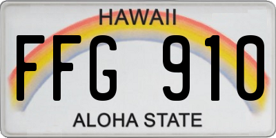 HI license plate FFG910