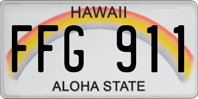 HI license plate FFG911