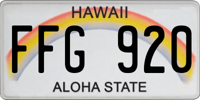 HI license plate FFG920