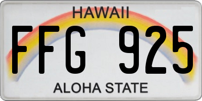 HI license plate FFG925