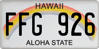 HI license plate FFG926