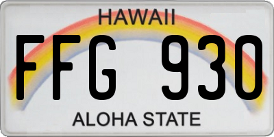 HI license plate FFG930