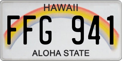 HI license plate FFG941