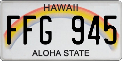 HI license plate FFG945