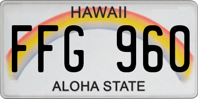 HI license plate FFG960
