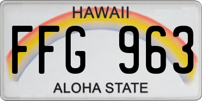 HI license plate FFG963