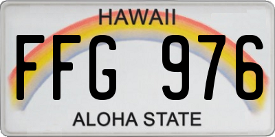 HI license plate FFG976