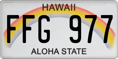 HI license plate FFG977