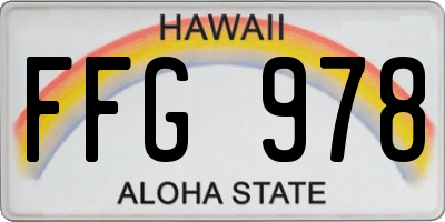 HI license plate FFG978