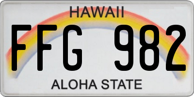 HI license plate FFG982