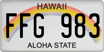 HI license plate FFG983