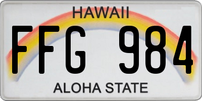 HI license plate FFG984