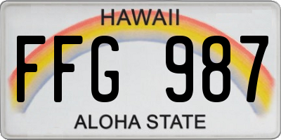 HI license plate FFG987