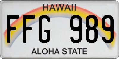 HI license plate FFG989