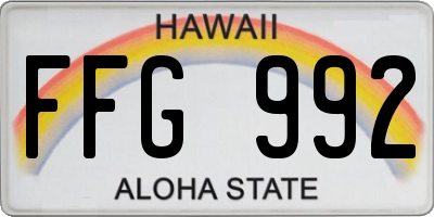 HI license plate FFG992