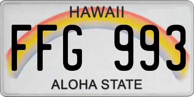 HI license plate FFG993