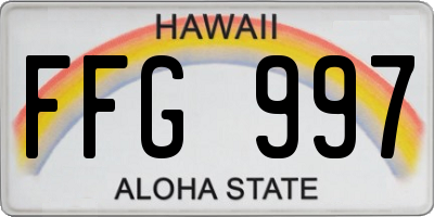 HI license plate FFG997