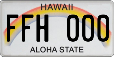 HI license plate FFH000