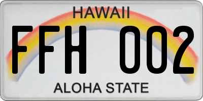HI license plate FFH002