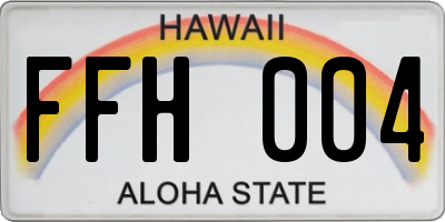 HI license plate FFH004