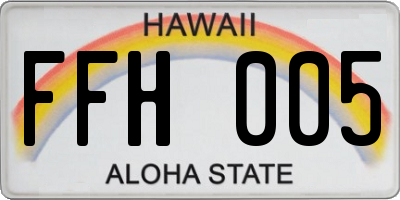 HI license plate FFH005