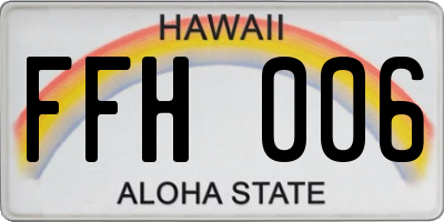HI license plate FFH006