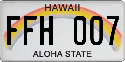 HI license plate FFH007