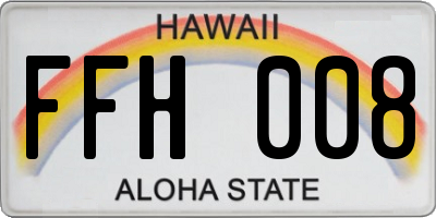 HI license plate FFH008