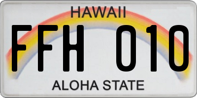 HI license plate FFH010