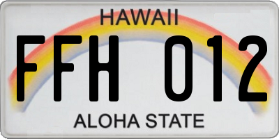 HI license plate FFH012