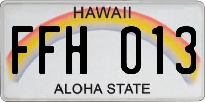 HI license plate FFH013