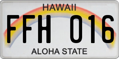 HI license plate FFH016