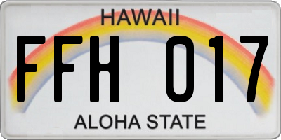 HI license plate FFH017