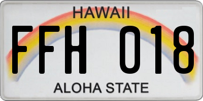 HI license plate FFH018