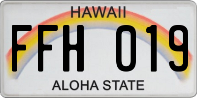 HI license plate FFH019