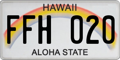 HI license plate FFH020