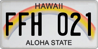 HI license plate FFH021