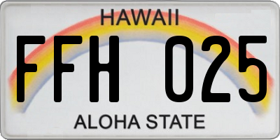 HI license plate FFH025
