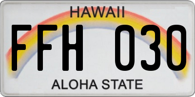 HI license plate FFH030