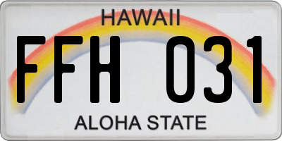 HI license plate FFH031