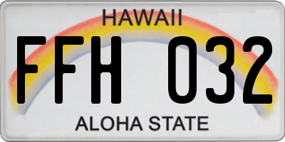 HI license plate FFH032