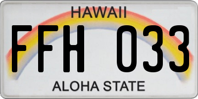 HI license plate FFH033