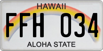 HI license plate FFH034