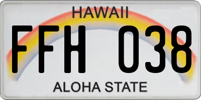 HI license plate FFH038