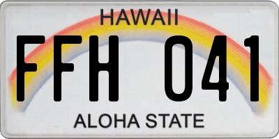 HI license plate FFH041