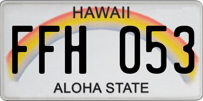 HI license plate FFH053