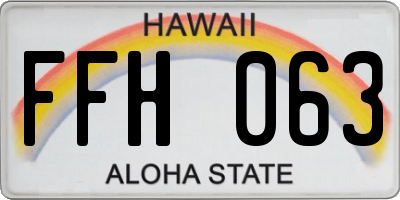 HI license plate FFH063