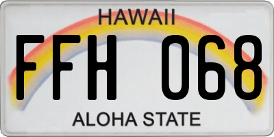 HI license plate FFH068