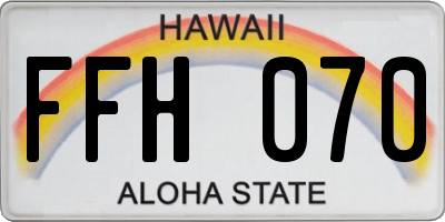 HI license plate FFH070